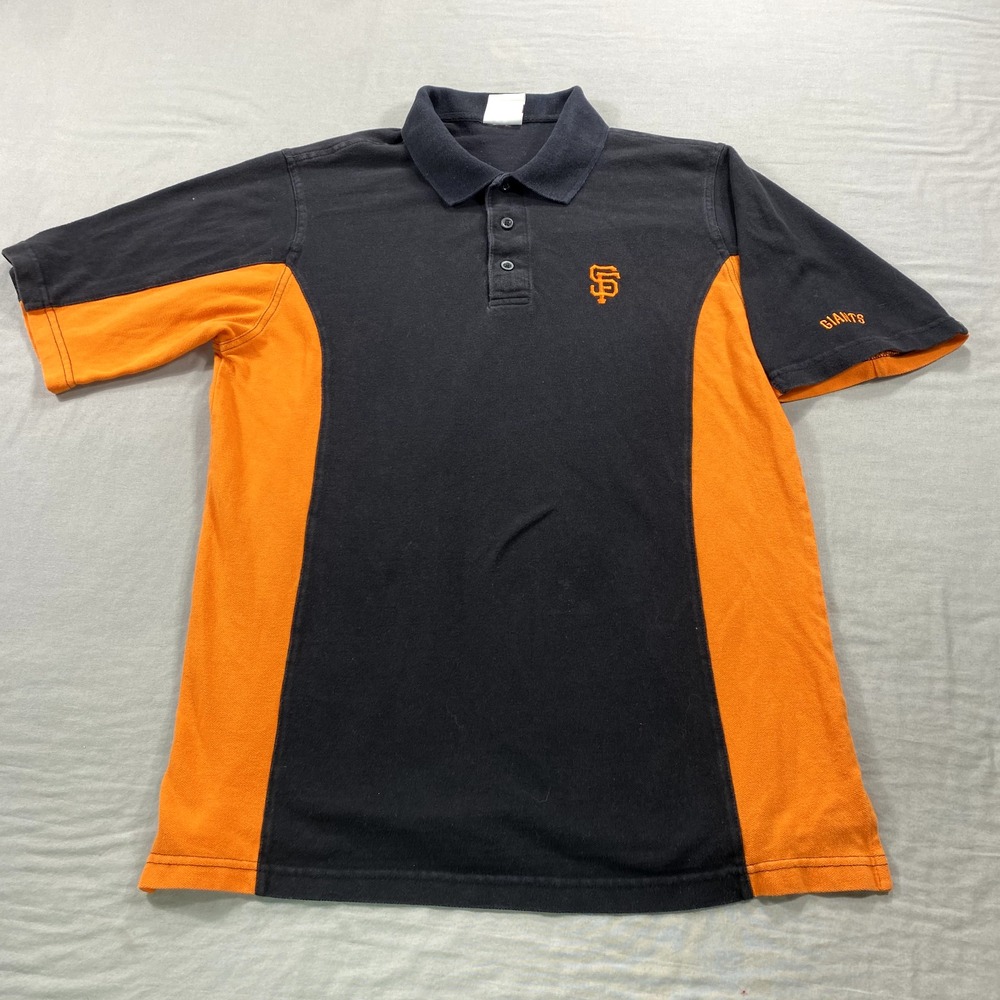 SF San Francisco Giants Polo Shirt Mens Small Black Orange MLB Embroidered Adult